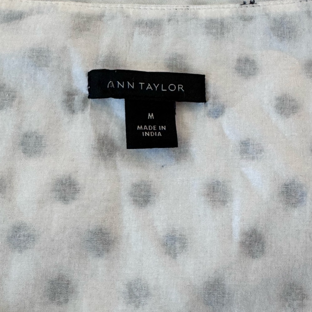 Ann Taylor Black and White Ruffled Tank Top - Picture 3 of 5